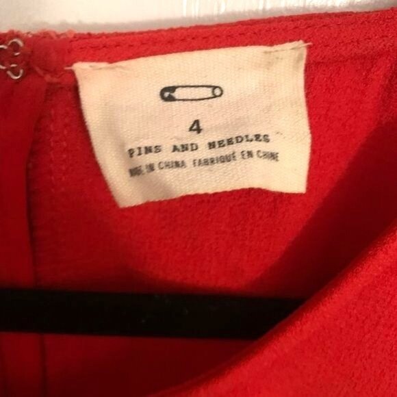 Pins And Needles Red Lace Trim Short Sleeve Dress Size 4 Polyester/Nylon Womens - Picture 2 of 11